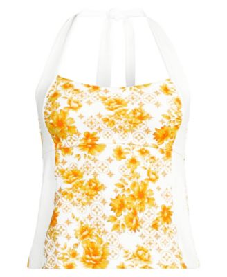 Women's Seamed Halter Tankini Top