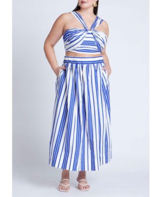 Women's Plus Size Split Strap Crop Top