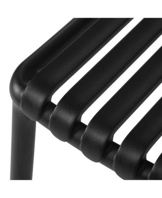 3-Piece Outdoor Metal Dining Table Set And Stackable Resin Patio Chairs