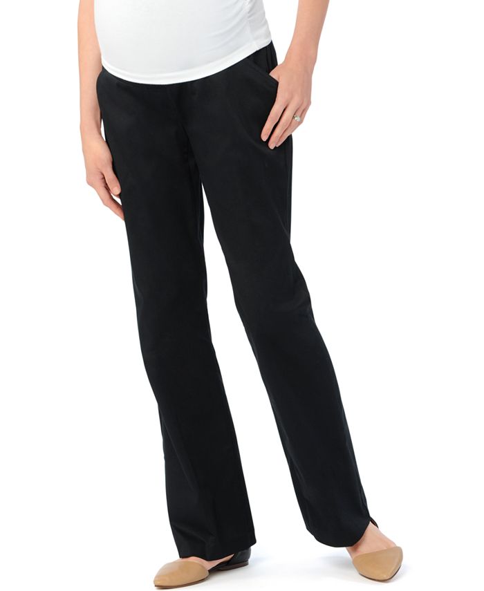 Maternity French Terry Bootcut Pants- Navy Blue