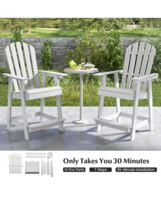 HDPE Patio Chair with Armrest and Footrest for Indoor Outdoor