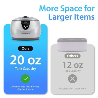 Professional Ultrasonic Jewelry Cleaner Machine, 20oz Tank for Rings, Necklaces, Glasses, Watches, & Dentures