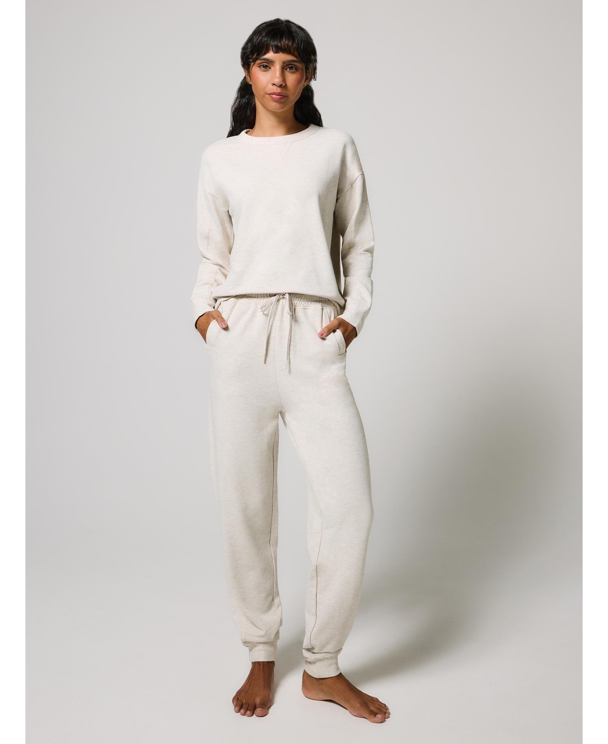 Women's Luxe Lounge Tall Jogger + Sweatshirt Set - Vanilla marl