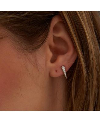 Long Pave Dagger Stud Earrings