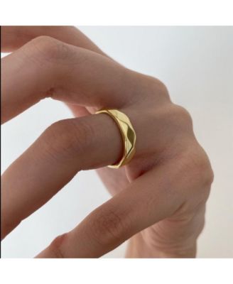 Sterling Silver Wide Hammered Ring