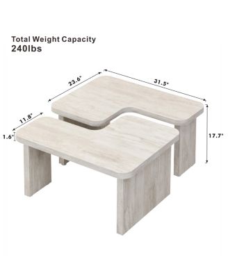 Rectangular Wood Detachable Coffee Table