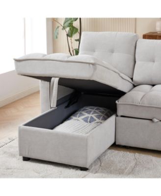 Streamdale Reclining Pull-Out Sofa Bed w/ USB & Storage
