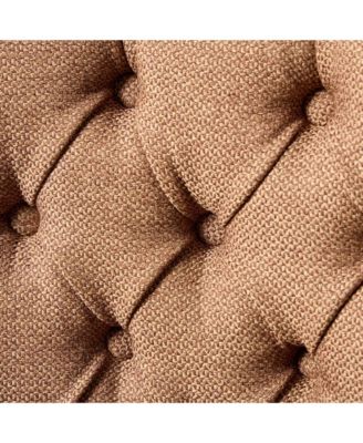 Nikki Tufted Upholstered Linen Dining Chair with Nailhead Trim, 2-Piece Set in Coffee