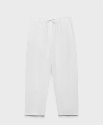 Women's Straight Linen-Blend Pants