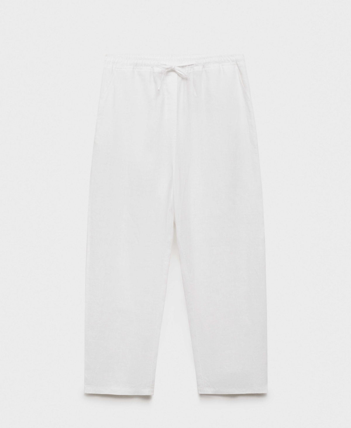 Shop Mango Women's Straight Linen-blend Pants