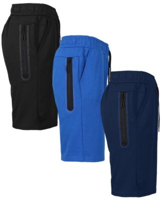 Men's 3-Pack Tech Fleece Performance With Heat Seal Zipper Pocket Shorts