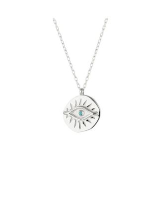 Eye Coin Sterling Silver Evil Eye Necklace