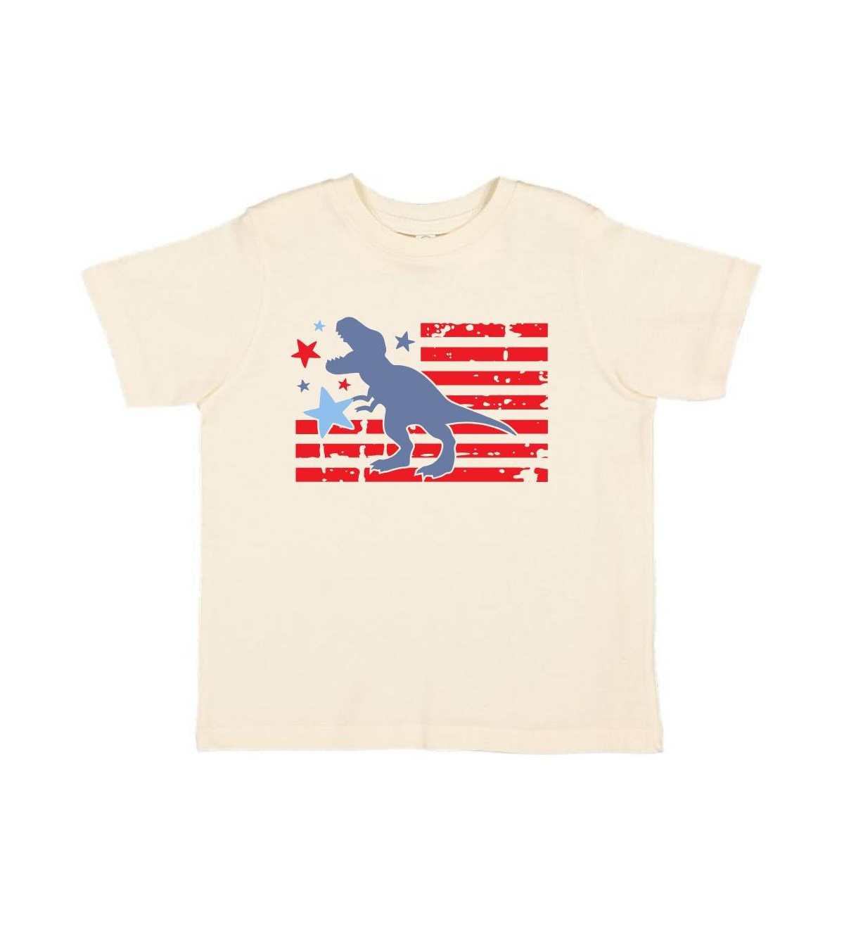 Sweet Wink Toddler Boys All American Dino Short Sleeve T-Shirt - Natural