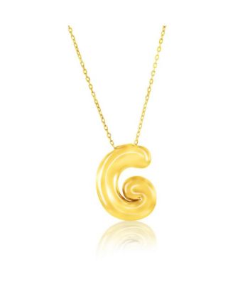 Sterling Silver Gold Plated Bubble Initial Necklace - Gold G 94$