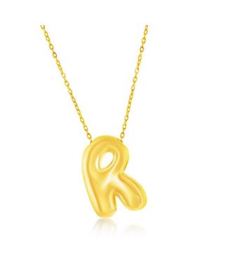 Sterling Silver Gold Plated Bubble Initial Necklace - Gold R 94$