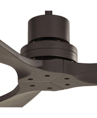 52" Delta-Wing DC Modern Industrial 3 Blade Indoor Outdoor Ceiling Fan Remote Control Matte Black Wood Damp Rated for Patio Exterior House Porch Gazebo Garage Barn - Casa Vieja