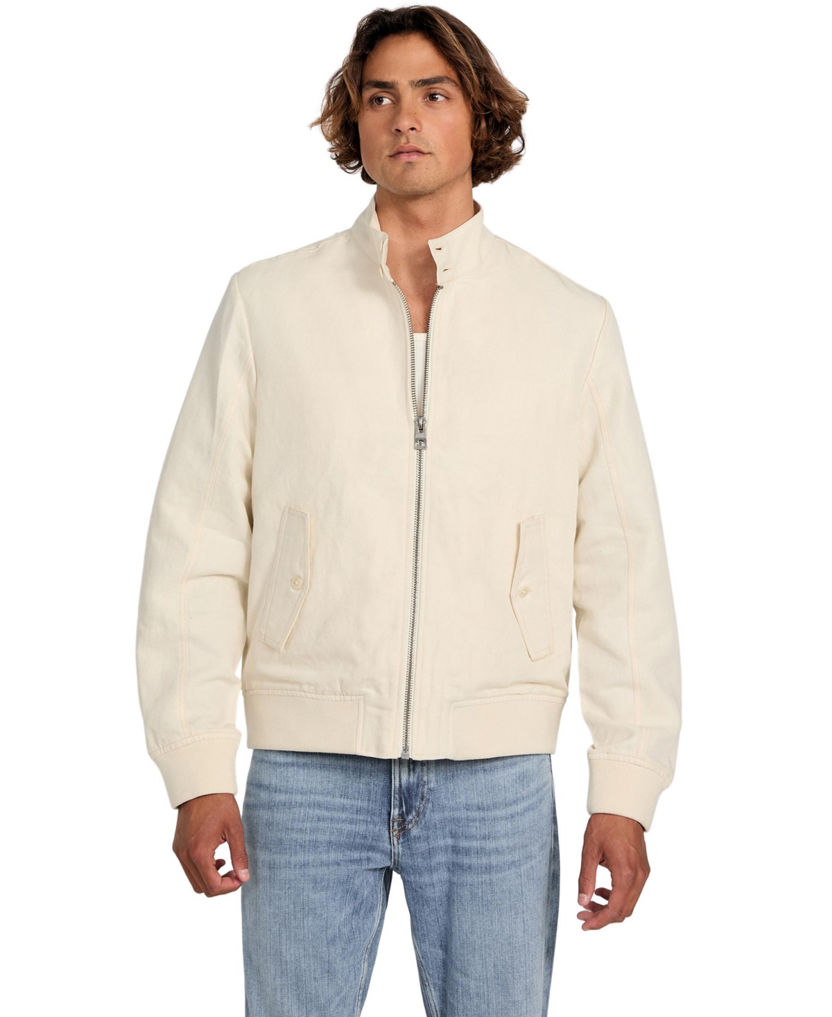 Men's Nolan Linen Harrington Jacket - Sand