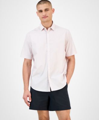 Men's Pacco Short Sleeve Striped Button-Front Shirt, Exclusively at Macy's