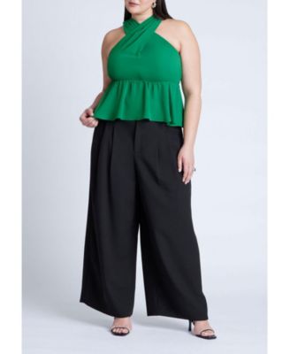 Women's Plus Size Halter Top With Peplum