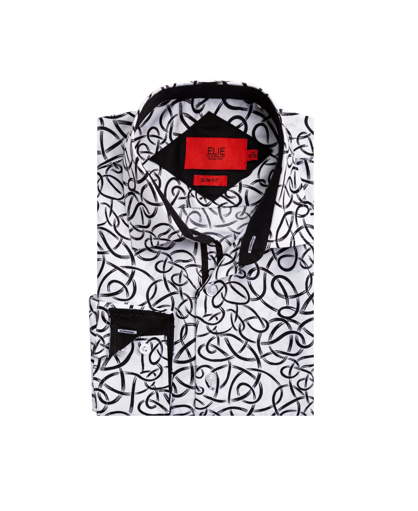 Рубашка Elie Balleh Slim Fit Swirl Print Button-Down Shirt для мальчиков, цвет: Белый — фото 1