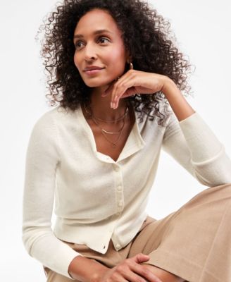 Women's 100% Cashmere Crewneck Cardigan, PXS-3X, Macy's Exclusive