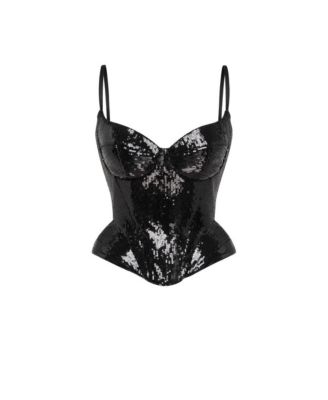 Women's Sensational spaghetti straps sequined corset