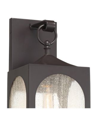 Tyne Modern Outdoor Wall Light Fixtures Set of 2 Bronze Metal 20 1/2" Seedy Glass for Post Exterior Barn Deck House