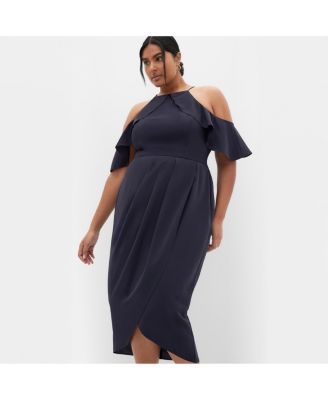 Women's Love Siren Ruffle Shoulder Dress