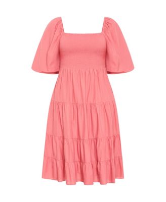 Plus Size Ariella Puff Sleeve Tier Dress