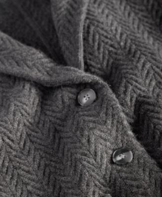Petite Herringbone-Stitch Button-Front Cashmere Jacket, Exclusively at Macy's 