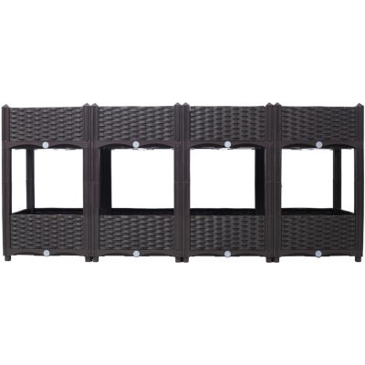 Raised Garden Box 63"x15.7"x27.7" Elevated Outdoor Planter