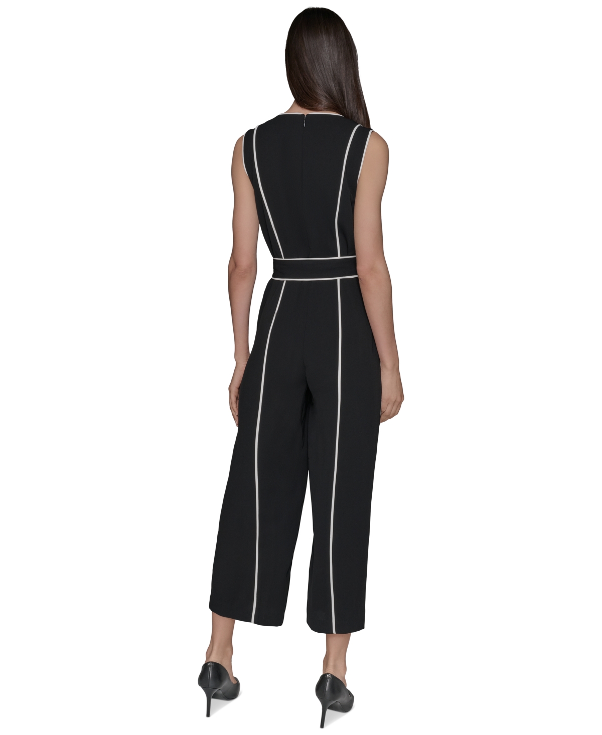 Karl Lagerfeld Women's Contrast Trim Jumpsuit