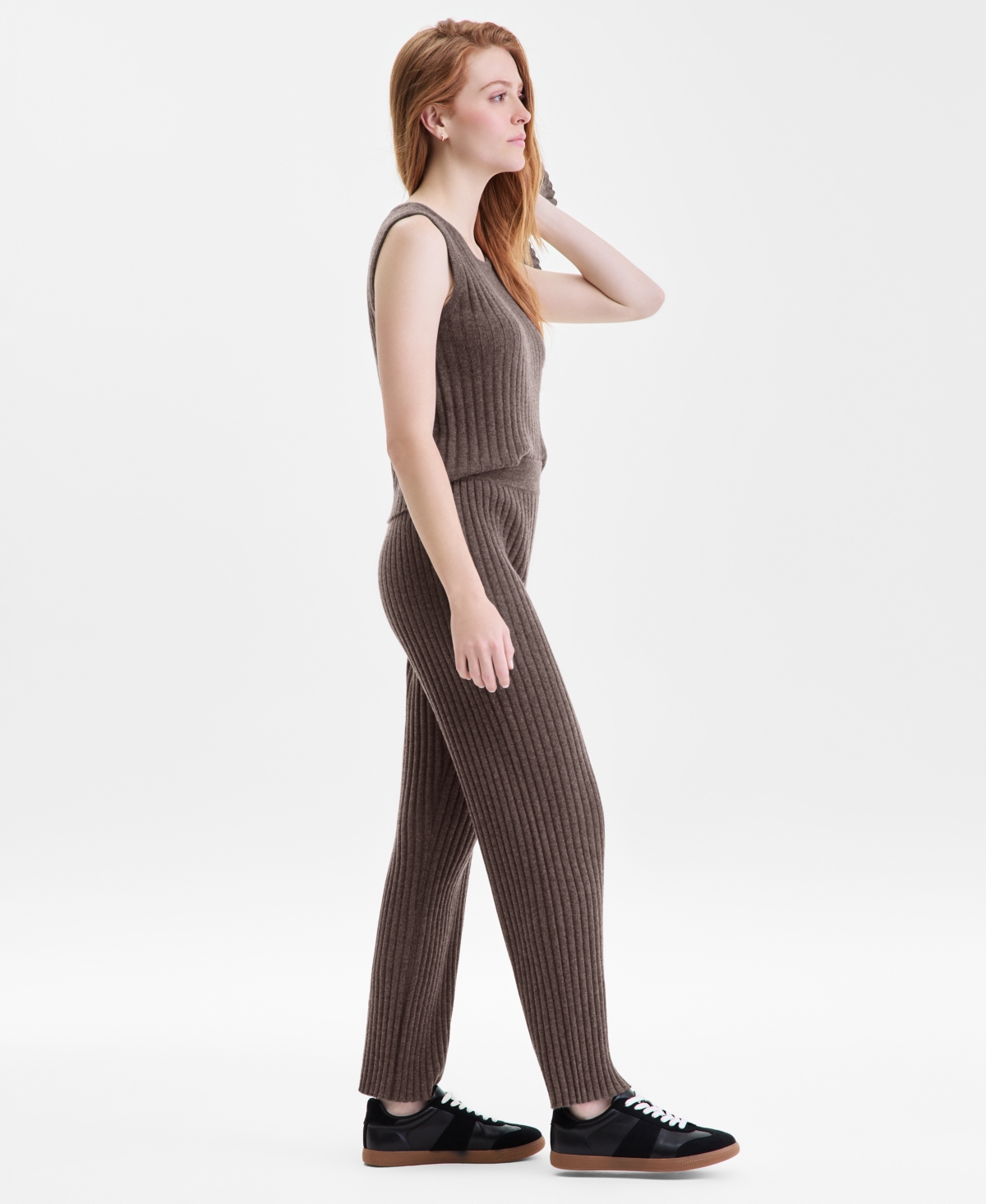 Charter Club Womens 100 Cashmere Ribbed Pull On Pants Pxs Xxl Macys Exclusive In Brown