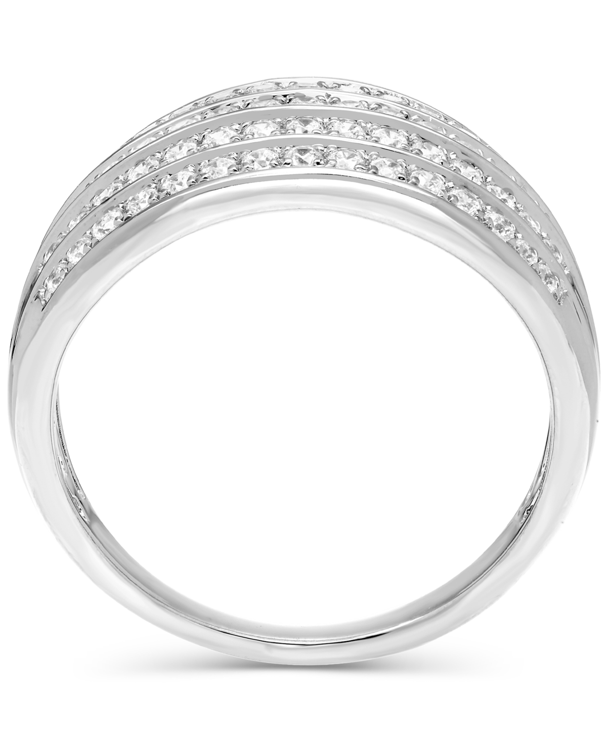 Macy's Diamond Multi-row Ring (1/2 Ct. T.w.) In 10k White Or Yellow Gold In Metallic
