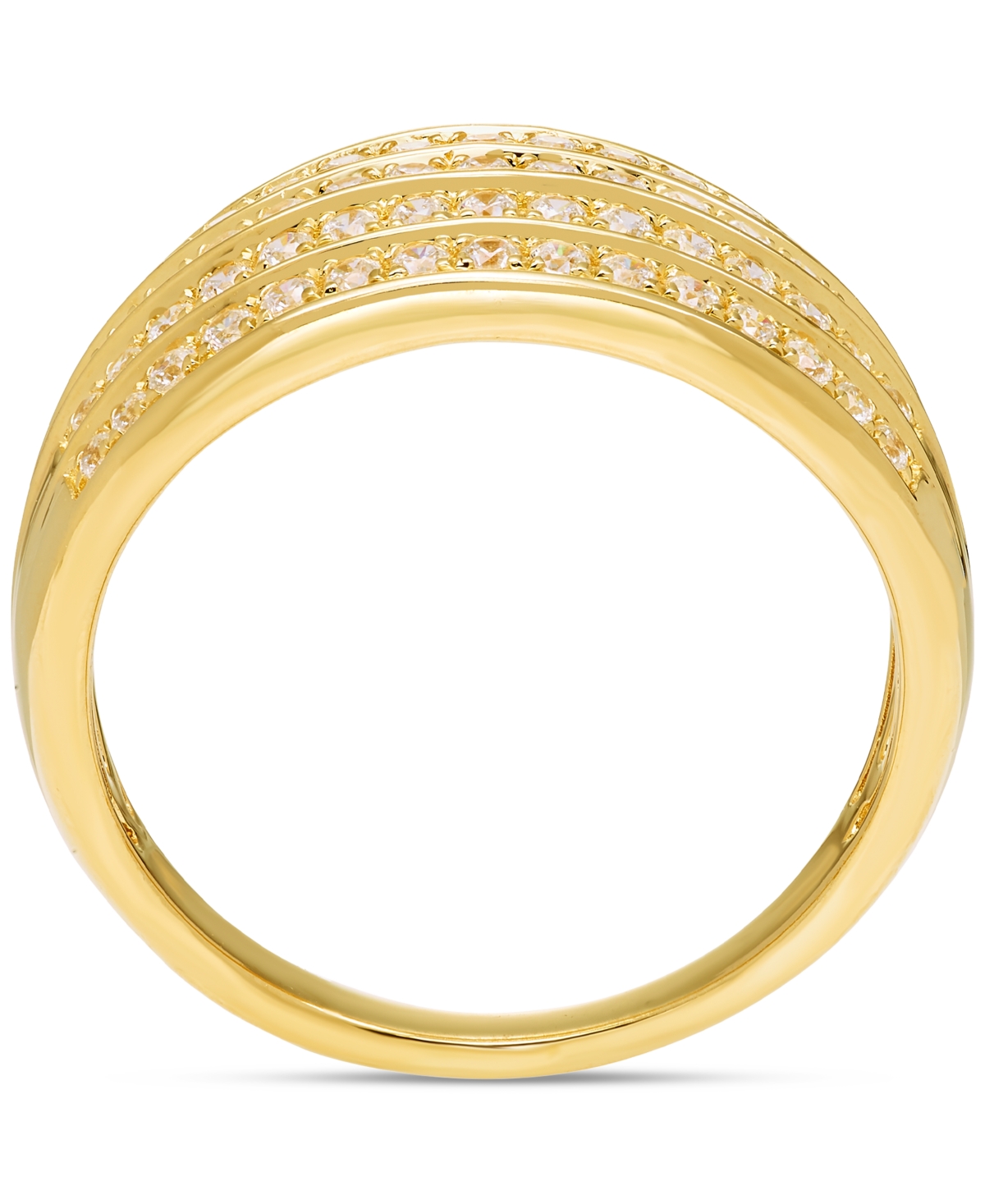 Macy's Diamond Multi-row Ring (1/2 Ct. T.w.) In 10k White Or Yellow Gold In Gold