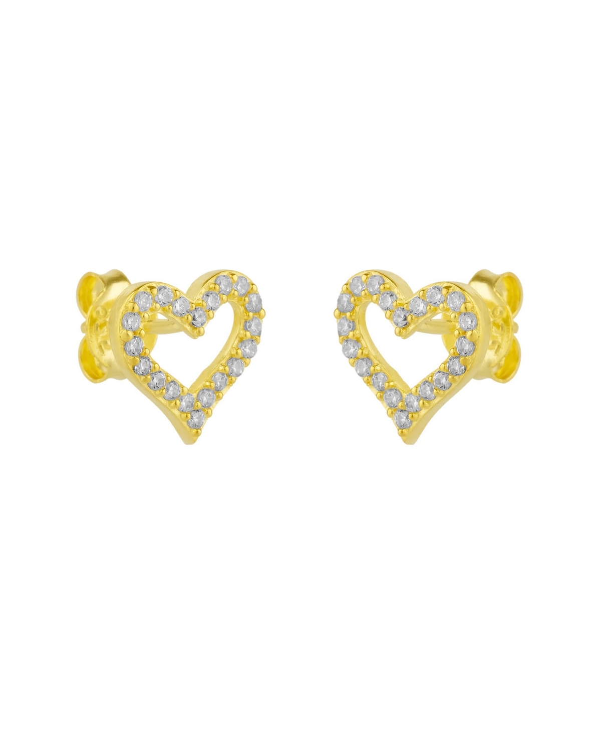 Heart Sterling Silver Stud Earrings - Rose gold