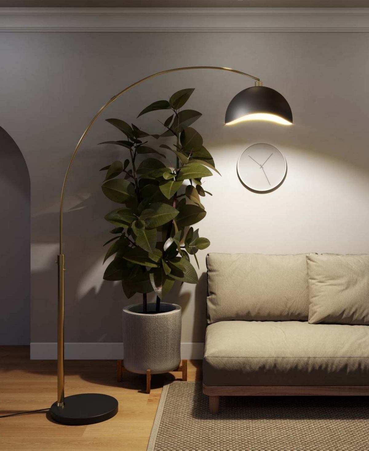 Nova of California 92" Metal Luna Bella Arc Floor Lamp