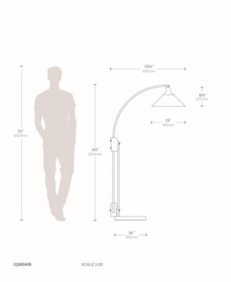 60" Wood Melmar Lucite Arc Floor Lamp