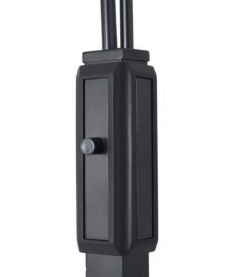 86" Wood Natural Mica 3 Light Arc Floor Lamp