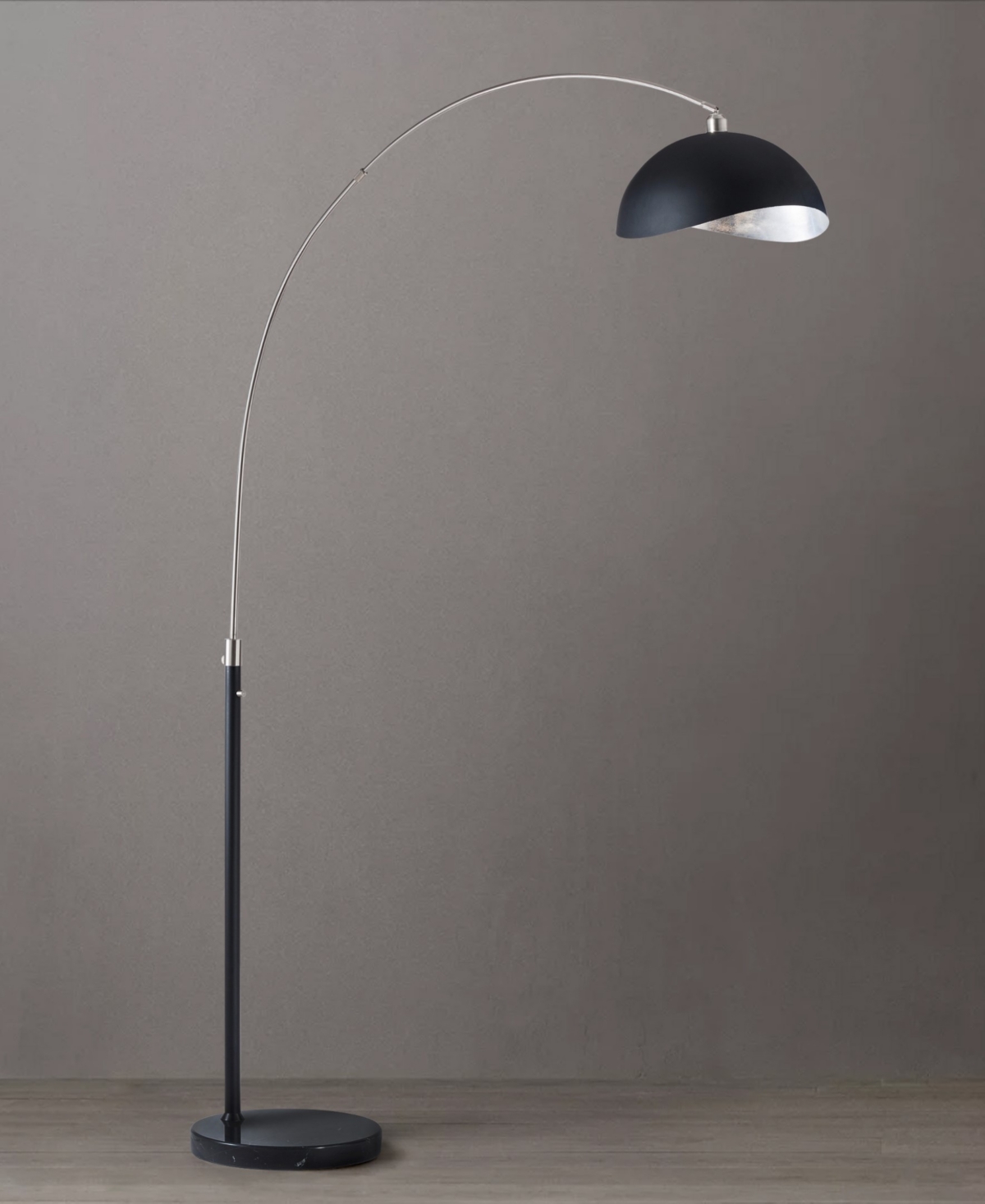Nova Of California 84" Glass Orson Arc Floor Lamp In Black