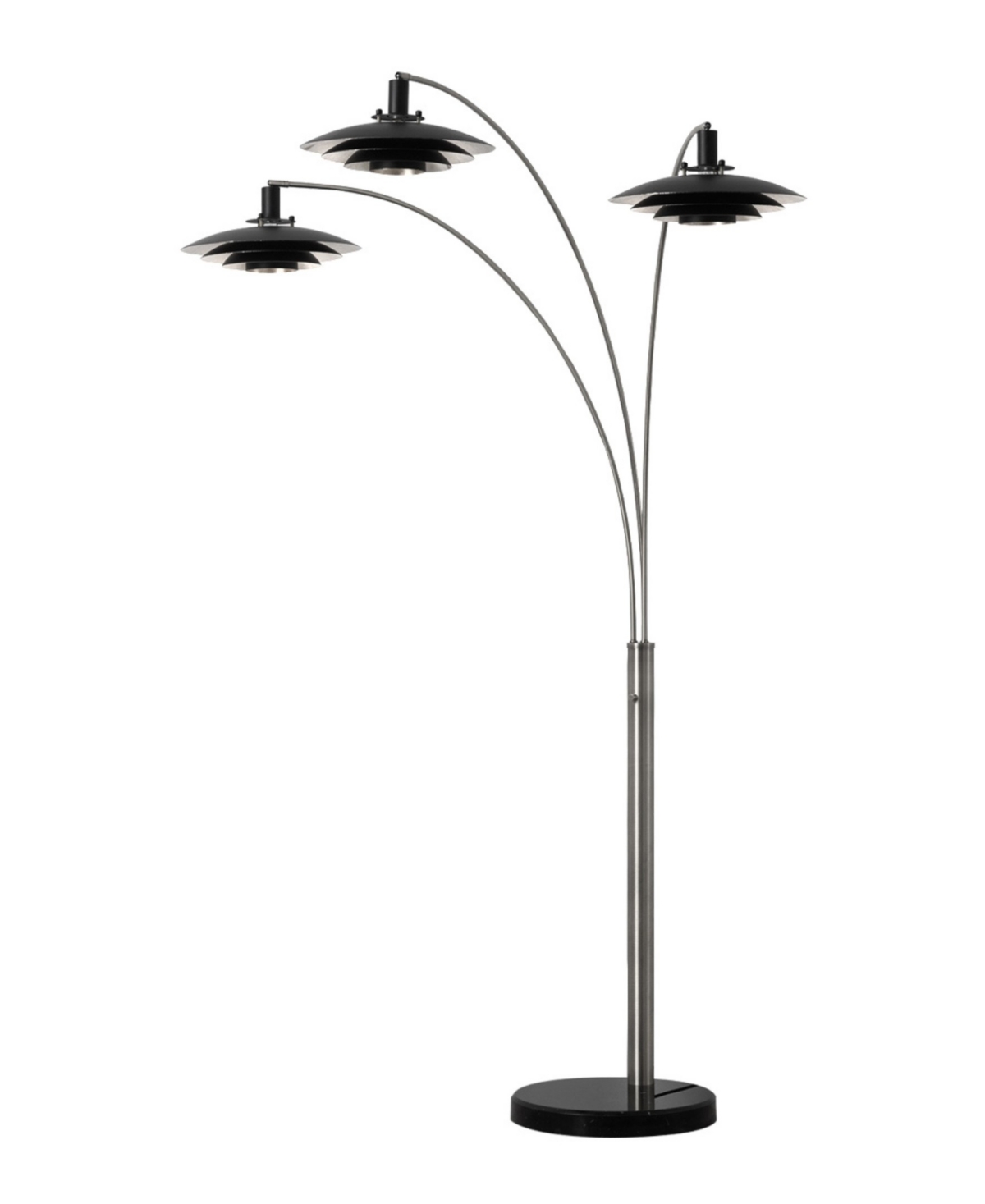 Nova Of California 84" Metal Rancho Mirage 3 Light Arc Floor Lamp In Black