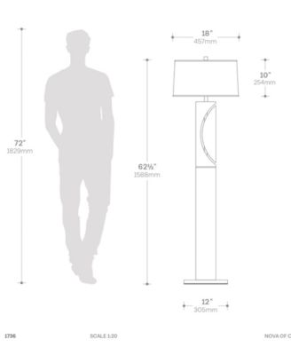 63" Metal Half Moon Floor Lamp