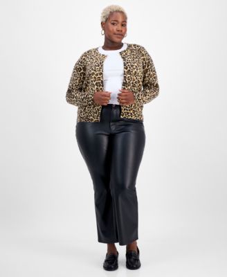 Plus Size Classic Spots 100% Cashmere Button-Front Cardigan, Macy's Exclusive