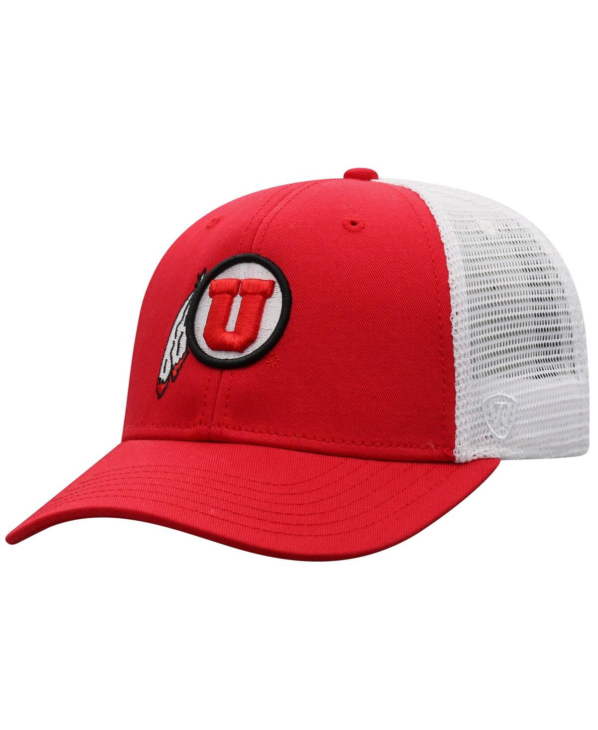 Men's Red/White Utah Utes Victory Baseline Adjustable Trucker Hat - Red, White