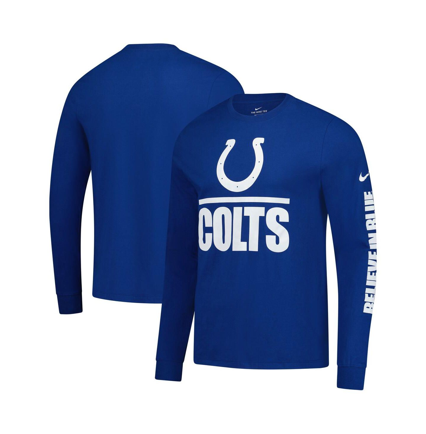 Мужская футболка Nike Royal Indianapolis Colts Split Local Long Sleeve — фото 1