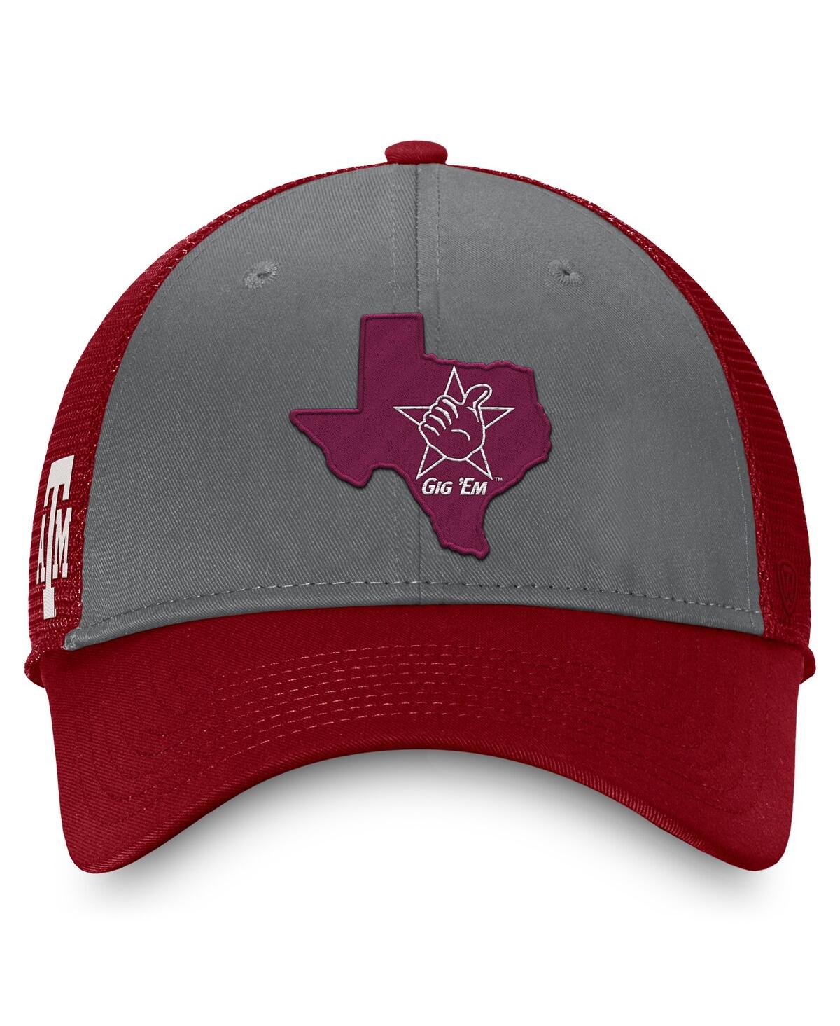 Top Of The World Men's Gray/maroon Texas A&m Aggies Origin Trucker Adjustable Hat