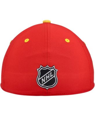 Men's Red Calgary Flames Authentic Pro Draft Stretch-Fit Hat