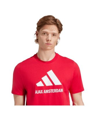 Men's Red Ajax Three-Stripe Wordmark T-Shirt