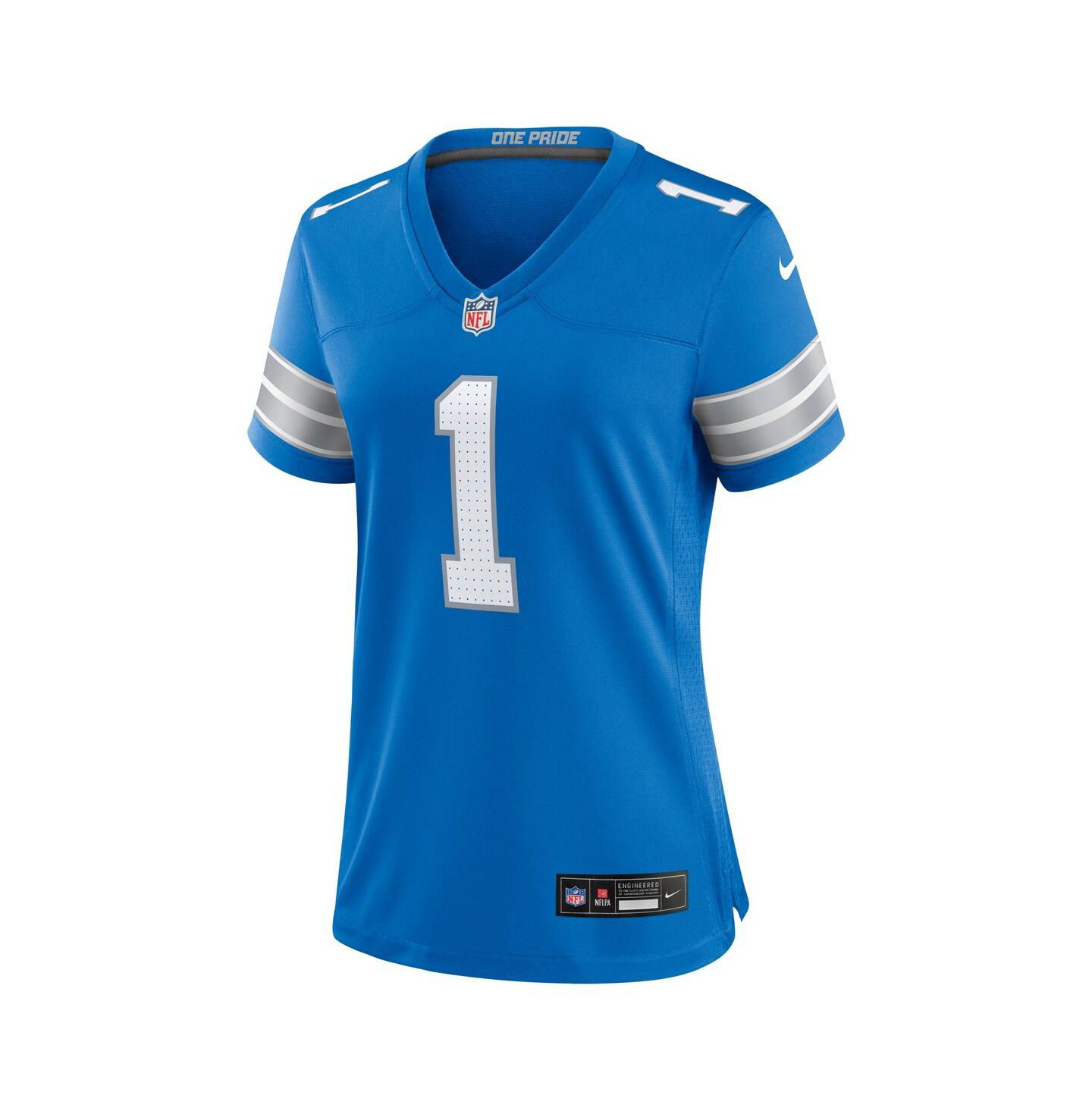 Мужской топ Nike Number 1 Mom Blue Detroit Lions Game Jersey — фото 3