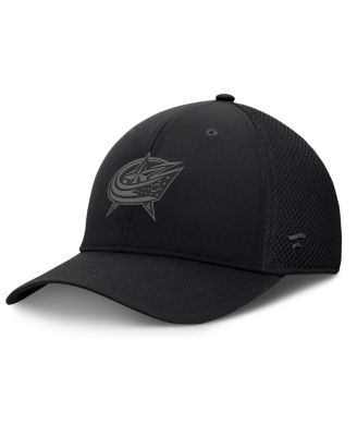 Fanatics - Men's Black Columbus Blue Jackets Pro Road Logo Mesh Flex Hat